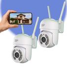 Kit 2 Câmeras Segurança Wi-fi Externa Hd Visão Noturna 360