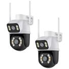 Kit 2 Câmeras Segurança Wifi Smart IP Yoosee A8 Lente Dupla Áudio Infravermelho Sem Fio Casa