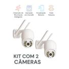 Kit 2 Câmeras Wi-Fi 360º à Prova dÁgua com Detecção de Movimento