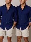 Kit 2 Camisa de Linho Manga Longa Masculina Social Confortável Casual Elegante Leve Verão 2026 Kit 2 Camisa de Linho Manga Longa Masculina Social Confortável Casual Elegante Leve Verão 2026
