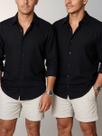 Kit 2 Camisa de Linho Manga Longa Masculina Social Confortável Casual Elegante Leve Verão 2026
