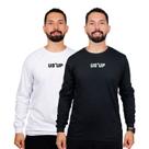 Kit 2 Camisa Manga Comprida Frio Inverno Confortavel Algodão