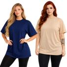 Kit 2 Camisa Oversized Feminina Long Premium Camiseta Plus Pronta Entrega