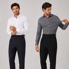 Kit 2 Camisa Social Masculina Manga Longa Slim Tecnologica Não Amassa e Estica Elegante Para Trabalh Kit 2 Camisa Social Masculina Manga Longa Slim Tecnologica Não Amassa e Estica Elegante Para Trabalh
