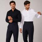 Kit 2 Camisa Social Masculina Manga Longa Slim Tecnologica Não Amassa e Estica Elegante Para Trabalh