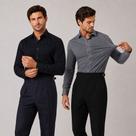 Kit 2 Camisa Social Masculina Manga Longa Slim Tecnologica Não Amassa e Estica Elegante Para Trabalh