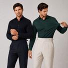 Kit 2 Camisa Social Masculina Manga Longa Slim Tecnologica Não Amassa e Estica Elegante Para Trabalh
