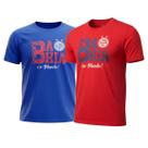 Kit 2 Camisas Bahia Casual Algodão Premium - Masculino Tamanho:XGCor:Azul/Vermelho