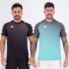 Kit 2 Camisas Kappa Grimes Preta e Cinza