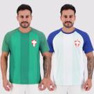Kit 2 Camisas Palmeiras Savoia Raglan Branca e Verde