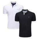 Kit 2 Camisas Polo Itália Industrie Básica Estilo Piquet Premium Preto e Branco G