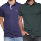 Kit 2 Camisas Polo Itália Industrie Básica Estilo Piquet Premium Tamanho P Azul Marinho e Verde