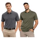 Kit 2 Camisas Polo Masculina Poliamida Premium Preto e Branco Tamanho:GG