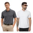 Kit 2 Camisas Polo Masculina Poliamida Premium Preto e Branco Tamanho:M