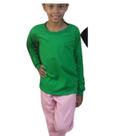Kit 2 Camiseta Básica infantil Menino e Menina Unisex Manga Longa Malha PV