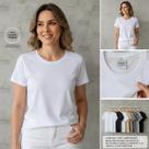 kit 2 Camiseta Feminina - Blusinha -Baby Look Poliester Sublimação Branca kit 2 Camiseta Feminina - Blusinha -Baby Look Poliester Sublimação Branca
