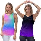 Kit 2 Camiseta Feminina Regata Cavada Térmica Slim Esportiva Caminhada Acacemia
