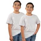 Kit 2 camiseta infantil basica lisa branca 100 algodao menino