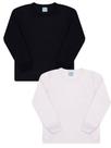 Kit 2 Camiseta Infantil Manga Longa Menino Algodão Escolar