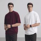 Kit 2 Camiseta Oversized Camisa Masculina Gola Alta Lisa Basic Streetwear Trap Hip Hop Kit 2 Camiseta Oversized Camisa Masculina Gola Alta Lisa Basic Streetwear Trap Hip Hop