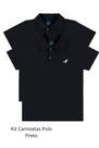 Kit 2 Camisetas Básicas Gola Polo Menino Infantil ReiRex