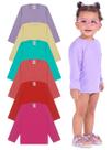 Kit 2 Camisetas bebê Menina Proteção Manga Longa camisa termica menina verão moda praia para meninas bebês