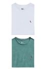 Kit 2 Camisetas Brasa Verde E Branca Pica Pau Bordado Reserva