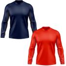 Kit 2 camisetas Gola Redonda Azul marinho e Vermelho Proteção Uv50