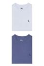Kit 2 Camisetas Gota Marinho E Branca Pica Pau Bordado Reserva