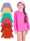 Kit 2 Camisetas infantil Menina Proteção Manga Longa camisa termica menina verão moda praia para meninas