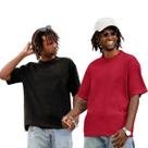 KIT 2 Camisetas Lisa PRETA E VINHO 100% Algodão Premium Streetwear Oversized Urban Style