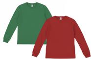 Kit 2 Camisetas Manga Longa Básica Com Punho No 2 Ao 16