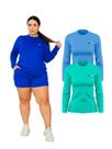 Kit 2 Camisetas Manga Longa Proteção UV FPS50 Feminina Plus Size