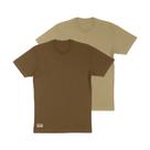 Kit 2 Camisetas Masculinas Cotton Confortavel Marrom e Bege