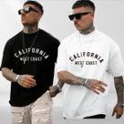 Kit 2 Camisetas Oversized Masculina Treino West Coat Academia 100% algodão