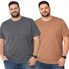Kit 2 Camisetas Plus size 100% algodão estonada zero encolhimento