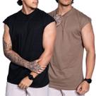 Kit 2 Camisetas Regata Oversized Masculina Lisa Camiseta Streetwear 100% Algodão