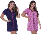 Kit 2 Camisolas Estampadas Blogueirinha Botão Amamentar