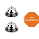 Kit 2 Campainhas Sino De Mesa Balcão Recepção Hotel Comercio De Metal