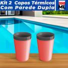 Kit 2 Caneca Copo Térmico 350ml Plástico Unitermi Cerveja Café