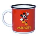 Kit 2 caneca de porcelana retro mickey vermelha 300ml disney