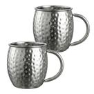 Kit 2 Caneca Moscow Mule Inox Em Martelada Drink Bar 580ml
