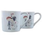 Kit 2 Canecas 210ml Noivos / Casal / Casamento - Porcelana Branca