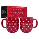 Kit 2 Canecas 220mL Coleção Love, AllMix, Xícara De Chá Café Em Cerâmica Amor Namorados Casal Kit 2 Canecas 220mL Coleção Love, AllMix, Xícara De Chá Café Em Cerâmica Amor Namorados Casal