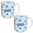 Kit 2 Canecas 300ml Pai - Porcelana - Decoração Estrela