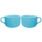 Kit 2 Canecas Azul Xícara De 450ml Jumbo Caldo Sopa Sobremesa Hr Porcelanas Cozinha Louça Decoração Kit 2 Canecas Azul Xícara De 450ml Jumbo Caldo Sopa Sobremesa Hr Porcelanas Cozinha Louça Decoração