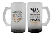 Kit 2 Canecas Chopp Vidro Fosco Passado Inesquecivel 450ml