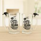 Kit 2 Canecas de Cerveja Chopp Vidro com Campainha 450ml