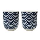 Kit 2 Canecas de Porcelana Chá Copo Oriental Mosaico 150ml Cor:Ondas