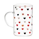 Kit 2 Canecas de Vidro Borossilicato Resistente Love 280ml